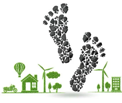 Carbon footprint concept - 3d rendering Illustrazione stock