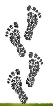 Carbon footprint concept - 3d rendering Stock Illustration