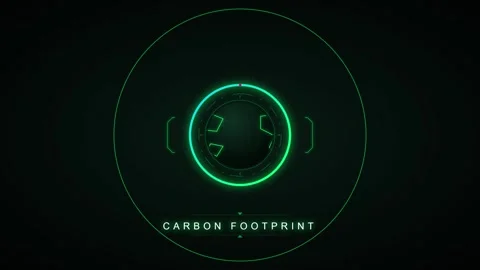 Carbon footprint hud interface digital earth animation for environmental da.. Stock Footage 337566731
