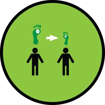 Carbon footprint reduction Stock Illustration