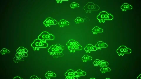 Carbon free concept. Carbon dioxide icon. Man touching Carbon dioxide icon... Stock Footage 291945875