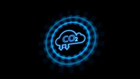 Carbon free concept. Carbon dioxide icon. Man touching Carbon dioxide icon... Stock Footage 291945878