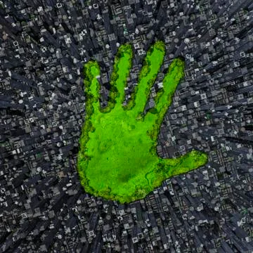 Carbon handprint Stock Illustration