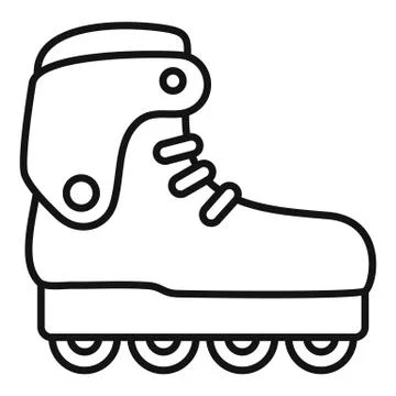 Carbon inline skates icon, outline style Stock Illustration