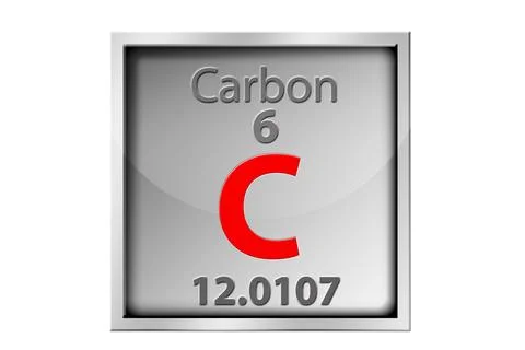Carbon material on the periodic table Stock Illustration