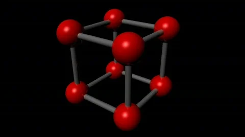 Carbon Molecular Cube with Alpha Channel Stock Footage
