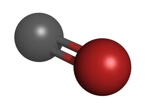 Carbon monoxide (co), molecular model. Stock Illustration