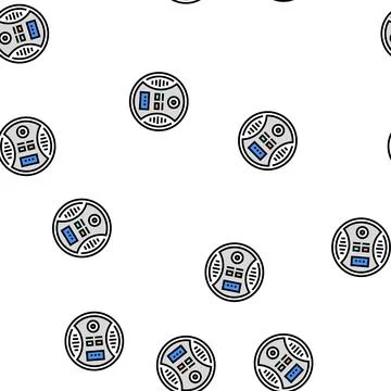 Carbon monoxide detector vector seamless pattern イラスト素材