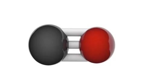Carbon monoxide. Formula CO. White background Stock Footage 154806364