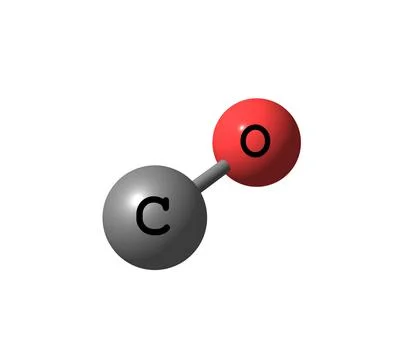 Carbon monoxide molecular structure isolated on white Illustrazione stock