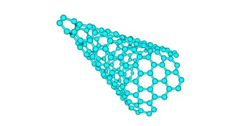 Carbon nanocone molecular structure isolated on white Stock Illustration