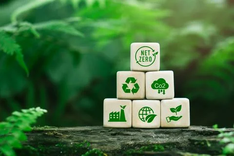 Carbon neutral and net zero concept natural environment Climate-neutral lon.. Stock Photos