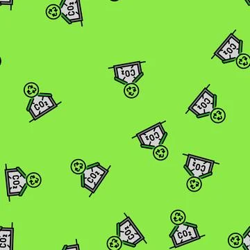 Carbon neutral building green vector seamless pattern Illustrazione stock