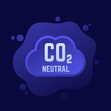 Carbon neutral icon, zero co2 emission vector Stock Illustration