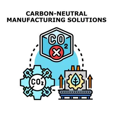 Carbon neutral manufacturing solution developing sustainable industry 스톡 일러스트