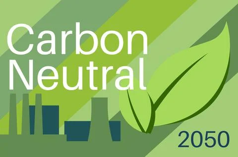 Carbon Neutral vector illustration Co2 Neutral consept on a green background Stock Illustration