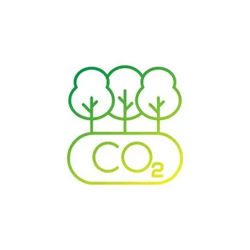Carbon offset and reducing co2 gas line icon Stockillustratie