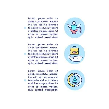 Carbon offset benefits concept line icons with text Illustrazione stock