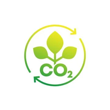 Carbon offset icon, co2 gas reduction vector Illustrazione stock