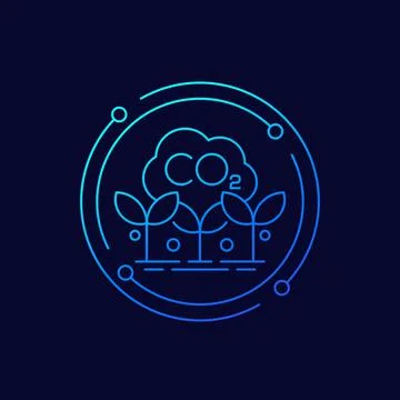 Carbon offset line vector icon Illustrazione stock