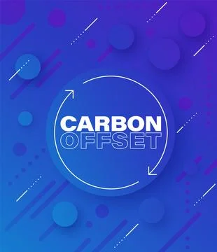 Carbon offset vector banner design Illustrazione stock