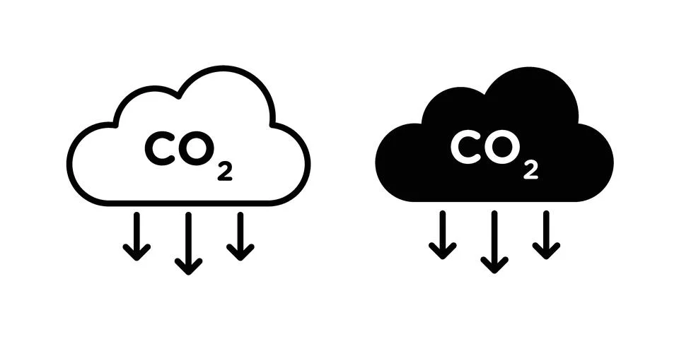 Carbon reduction icon for web projects Stock Illustration