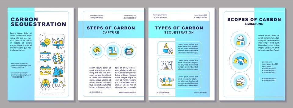 Carbon sequestration brochure template Stock Illustration