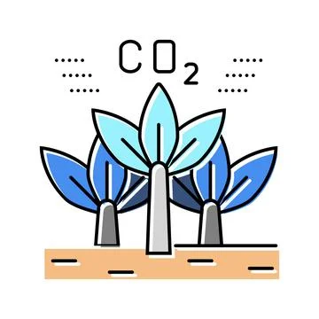 Carbon sequestration future technology color icon vector illustration Stock Illustration