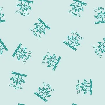 Carbon sequestration future technology glyph seamless pattern Illustrazione stock