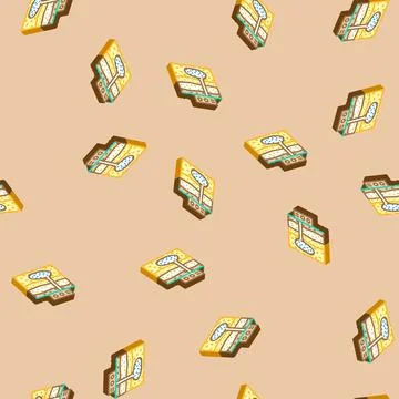 Carbon sequestration future technology isometric icon seamless pattern Stock Illustration