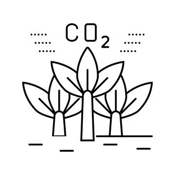 Carbon sequestration future technology line icon vector illustration Stock Illustration