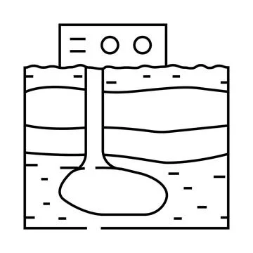 Carbon sequestration future technology line icon vector illustration Stock Illustration