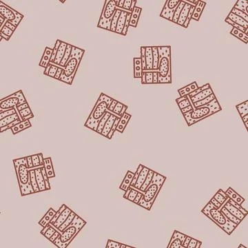 Carbon sequestration future technology line vector seamless pattern Stock Illustration