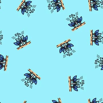 Carbon sequestration future technology vector seamless pattern Illustrazione stock