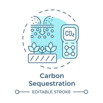 Carbon sequestration soft blue concept icon Stock Illustration