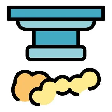 Carbon smoke detector icon vector flat Stock Illustration