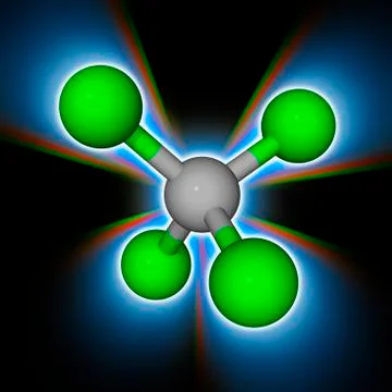 Carbon tetrachloride organic compound molecule Stock Illustration