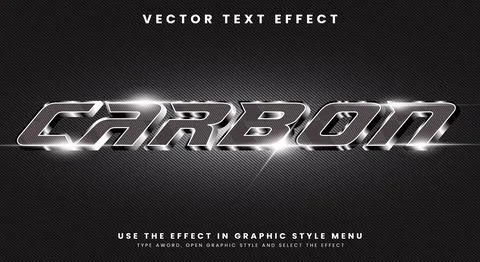 Carbon theme 3D editable Text effect Stock Illustration