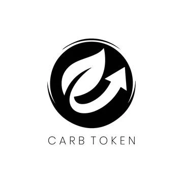 Carbon Token Logo Design with Dynamic Leaf and Recycling Motif Stock Illustration