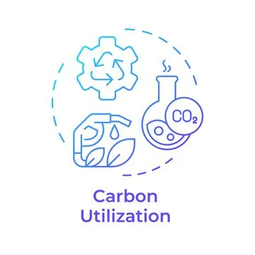 Carbon utilization blue gradient concept icon Stock Illustration