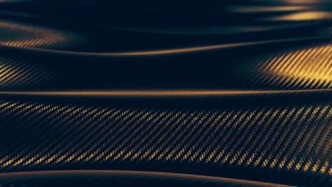 Carbon wave gold close-up pattern background loop Stock Footage 138686670