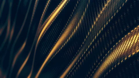 Carbon wave gold soft background loop Stock Footage 138690267