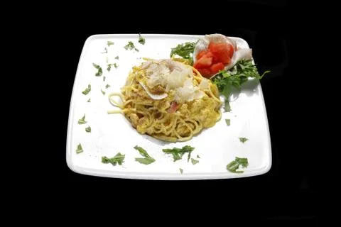 Carbonara spaghetti Stock Photos