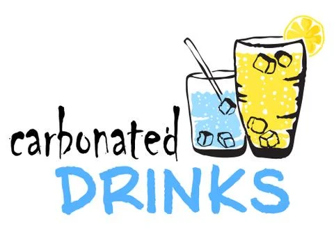 Carbonated Drinks sticker Stock Illustration