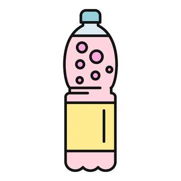 Carbonated soft drink plastic bottle icon illustration Stock Illustration