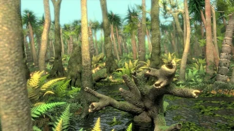 Carboniferous forest Video stock 75602761