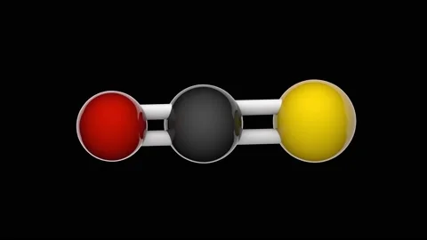 Carbonyl sulfide. COS. Seamless loop. RGB + Alpha (Transparent) channel Stock Footage 154734726