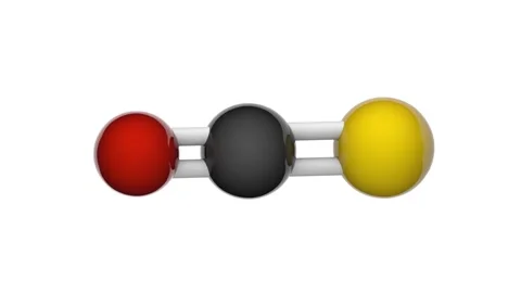 Carbonyl sulfide. COS. Seamless loop. White background Stock Footage 154734731