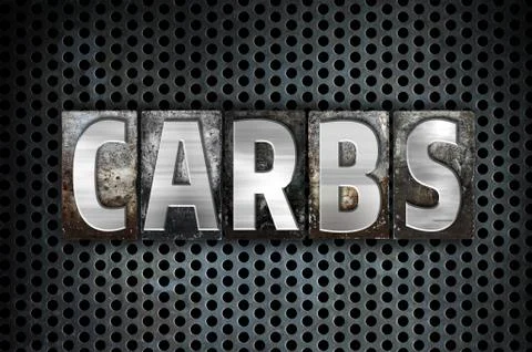 Carbs Concept Metal Letterpress Type Stock Illustration