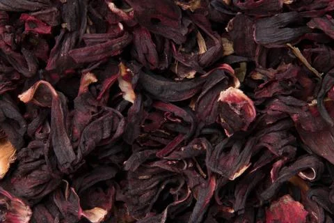 Carcade tea leaves Stock Photos